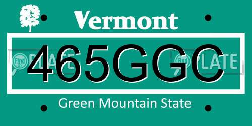 465GGC Vermont License Plate