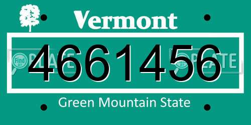 4661456 Vermont License Plate