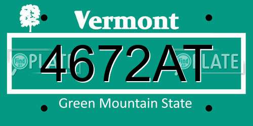 4672AT Vermont License Plate