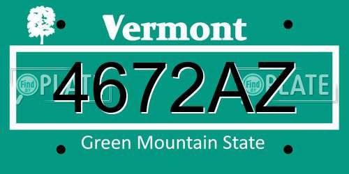 4672AZ Vermont License Plate
