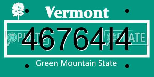 46764I4 Vermont License Plate