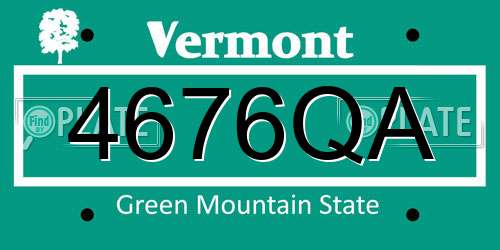 4676QA Vermont License Plate