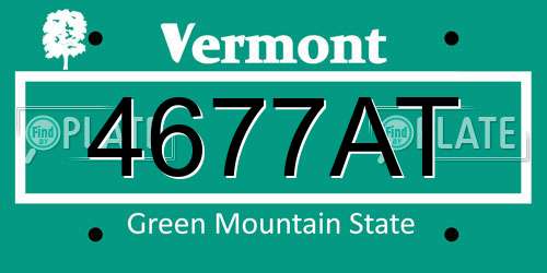 4677AT Vermont License Plate