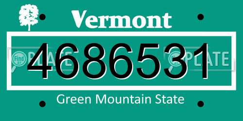 4686531 Vermont License Plate