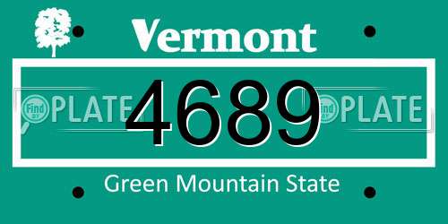 4689 Vermont License Plate