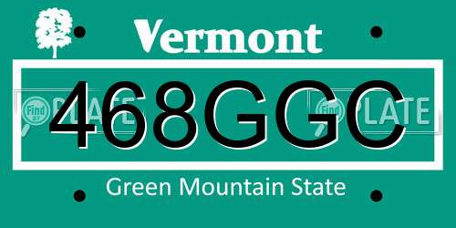 468GGC Vermont License Plate