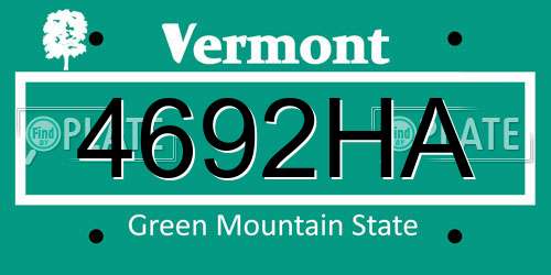 4692HA Vermont License Plate