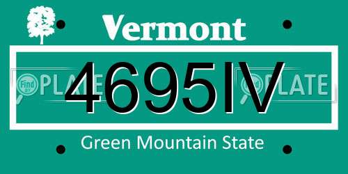 4695IV Vermont License Plate