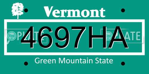 4697HA Vermont License Plate