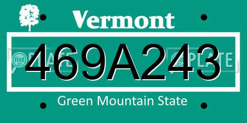 469A243 Vermont License Plate