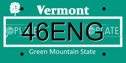 46ENG Vermont License Plate