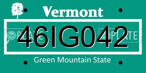 46IG042 Vermont License Plate