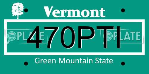 470PTI Vermont License Plate