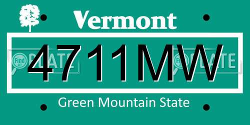 4711MW Vermont License Plate