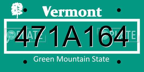 471A164 Vermont License Plate