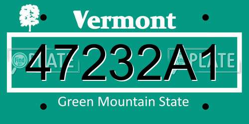 47232A1 Vermont License Plate
