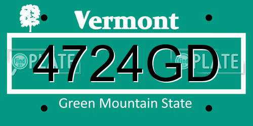 4724GD Vermont License Plate