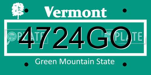 4724GO Vermont License Plate