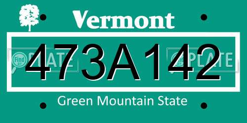 473A142 Vermont License Plate