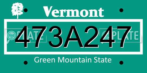 473A247 Vermont License Plate