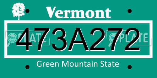 473A272 Vermont License Plate