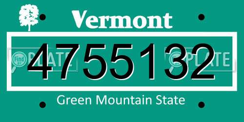 4755132 Vermont License Plate