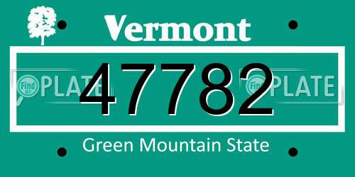 47782 Vermont License Plate