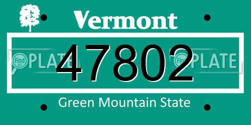 47802 Vermont License Plate