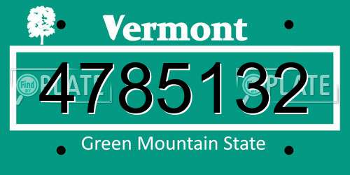 4785132 Vermont License Plate