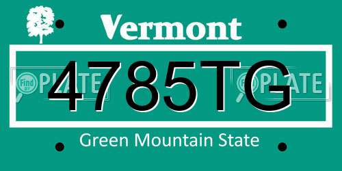 4785TG Vermont License Plate