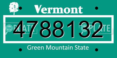4788132 Vermont License Plate