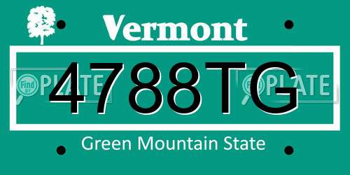 4788TG Vermont License Plate