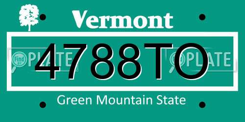 4788TO Vermont License Plate