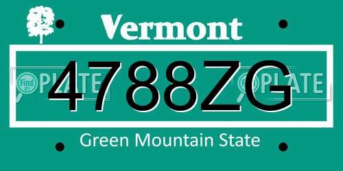 4788ZG Vermont License Plate