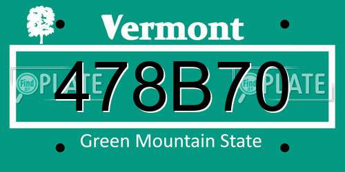 478B70 Vermont License Plate