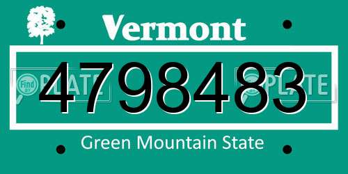 4798483 Vermont License Plate