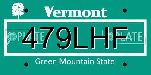 479LHF Vermont License Plate