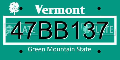 47BB137 Vermont License Plate
