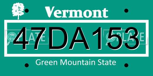 47DA153 Vermont License Plate