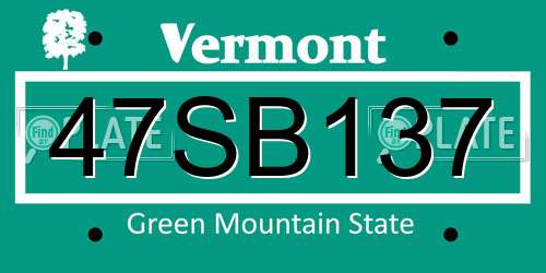47SB137 Vermont License Plate