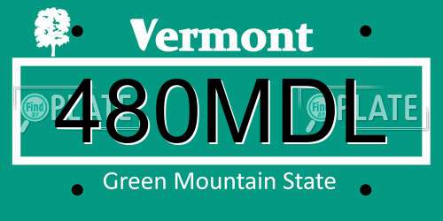480MDL Vermont License Plate