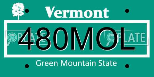 480MOL Vermont License Plate