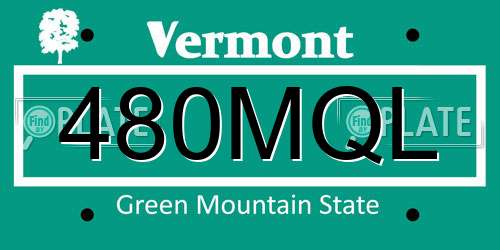 480MQL Vermont License Plate