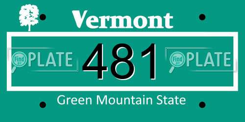 481 Vermont License Plate