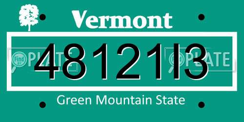 48121I3 Vermont License Plate