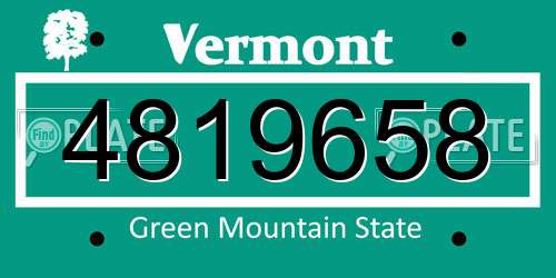 4819658 Vermont License Plate