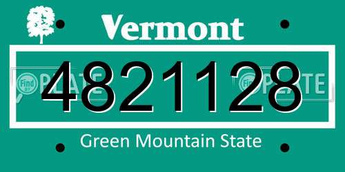 4821128 Vermont License Plate
