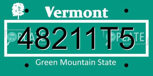 48211T5 Vermont License Plate