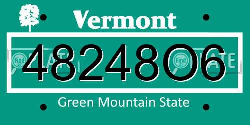 48248O6 Vermont License Plate