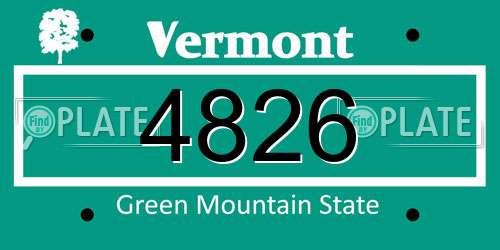 4826 Vermont License Plate
